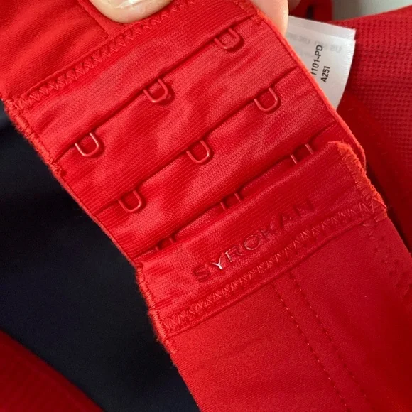 NWOT Red Racerback adjustable wireless Sports Bra - Picture 7 of 13